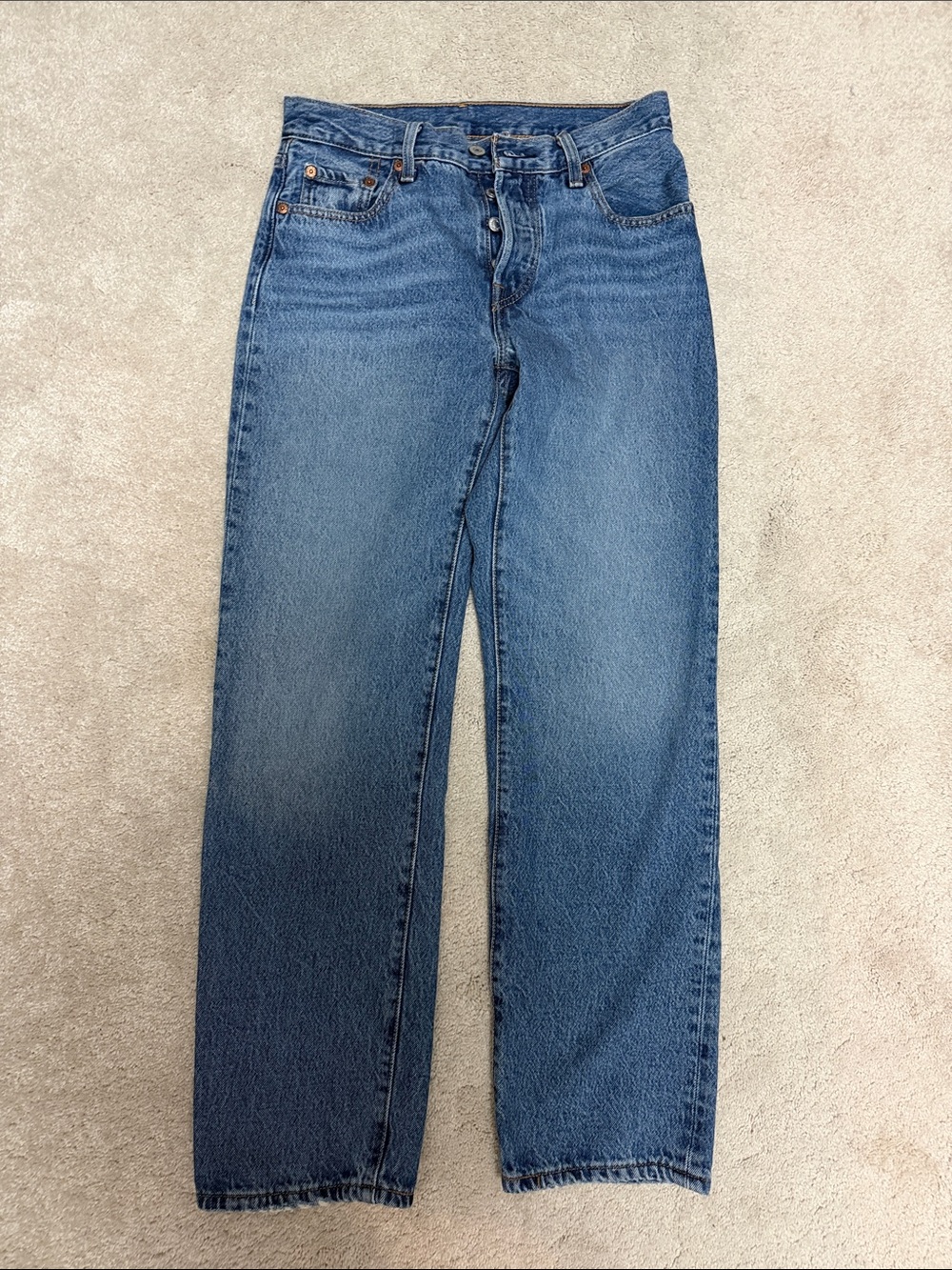 Levi's Blue Straight-Leg 501 Denim Jeans